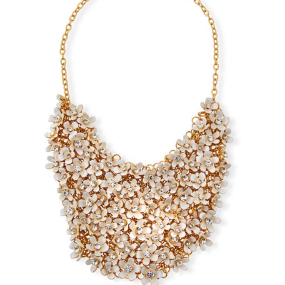 kate spade gold pedal bib statement necklace